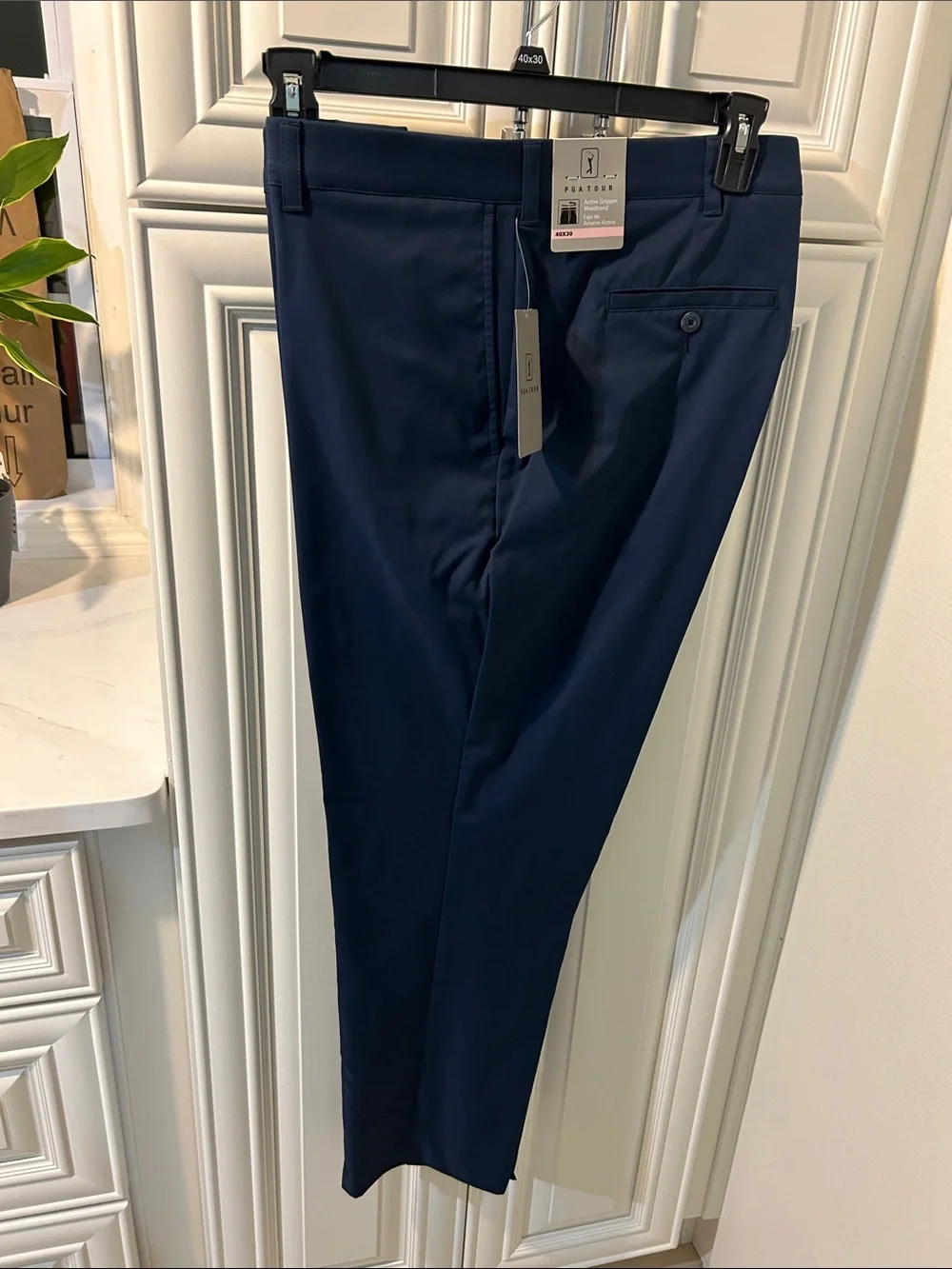 PGA Tour Men's Navy Slim Dress Pants